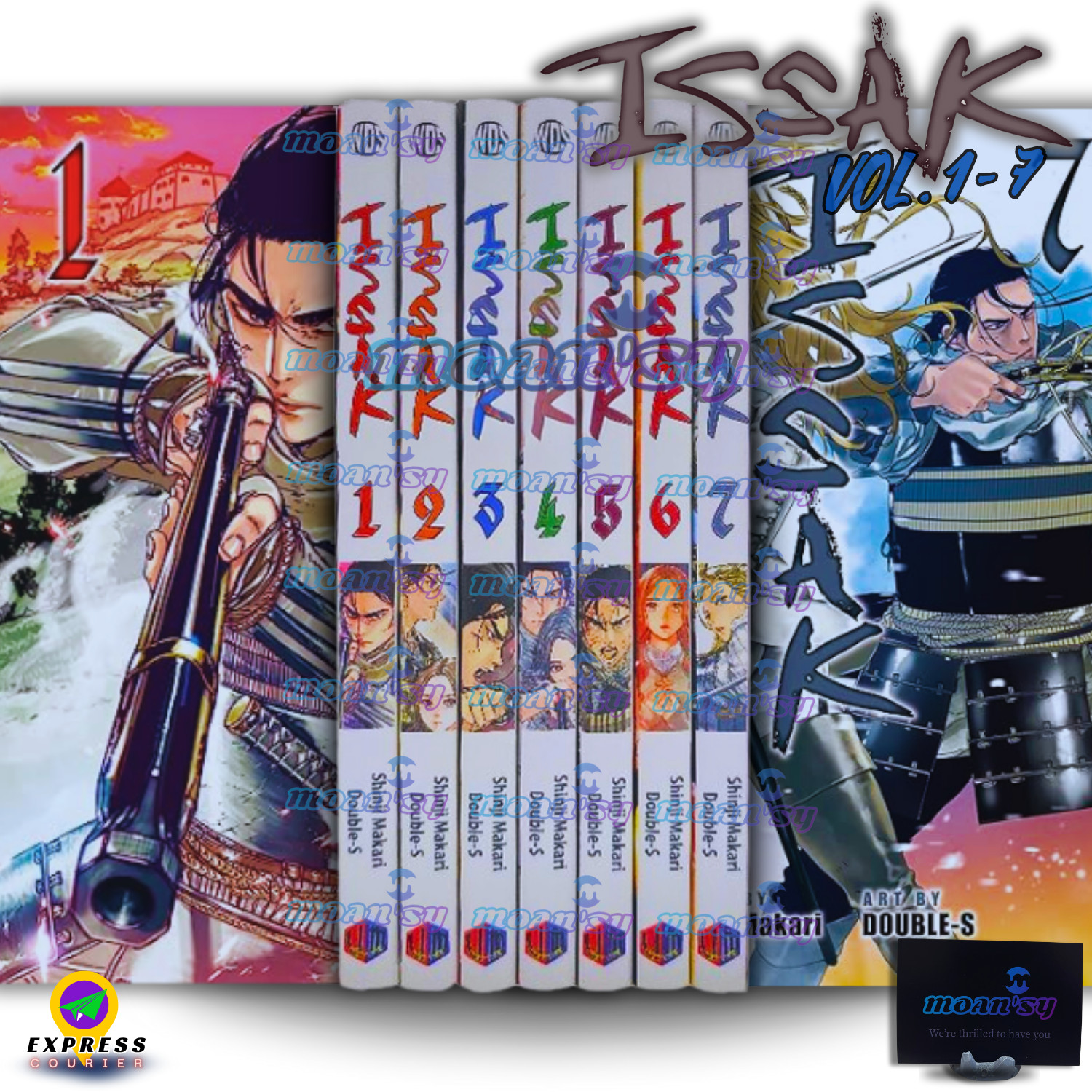 Conjunto completo de cómics manga inglés Issak volumen 1-7 nuevo por Shinji Makari