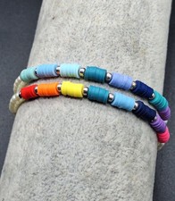 2er Set weiße handgefertigte Armbänder mit ...