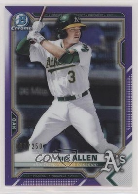 2021 Bowman Chrome Prospects Purple Refractor 67/250 Nick Allen #BCP-147 0c7s