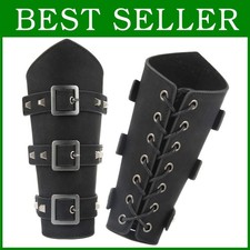 Cosplay Leather Arm Bracers - Medieval Costume Accessory