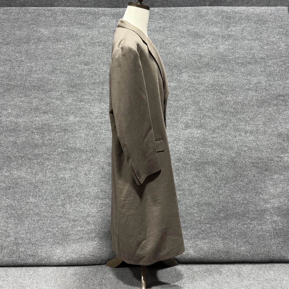 Vintage Hickey Freeman Overcoat Mens 48 Regular Brown 100% Wool Union Made USA - Image 4 of 4