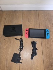 Nintendo Switch Console HAC-001 Neon Red Blue + Dock Charger HDMI Left Stick...