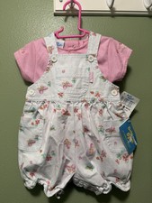 Vtg Osh Kosh B Gosh Baby Bubble Romper And Shirt 6/9months