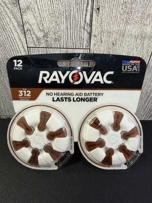 Rayovac Proline Size 312 Zinc Air 1.45V Hearing Aid Batteries (6 Pack)