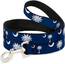 Dog Leash South Carolina Flags Scattered 4 Feet Long 0.5 Inch Wide