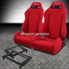 NRG TYPE-R RED RECLINABLE RACING SEAT+LOW-MOUNT BRACKET FOR 02-06 DC5 ACURA RSX