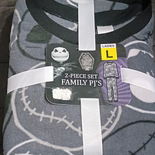 Briefly Stated Jack Skellington 2-Piece Fleece Pajama Set Gray L
