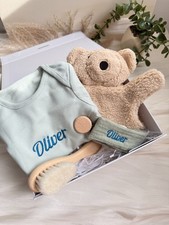 Personalized Baby Gift Set Bodysuit & Pacifier Clip Custom Name Embroidered Outf