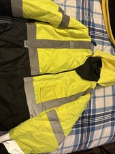 Pyramex Mens Size Large Hi-Vis Insulated Safety Bomber Reflective Jacket 