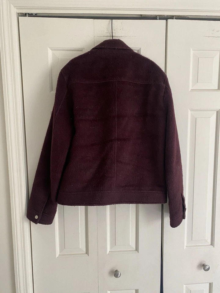 Club Monaco Burgundy Wool Men's Fall Winter Jacket Coat XS - Image 4 of 4