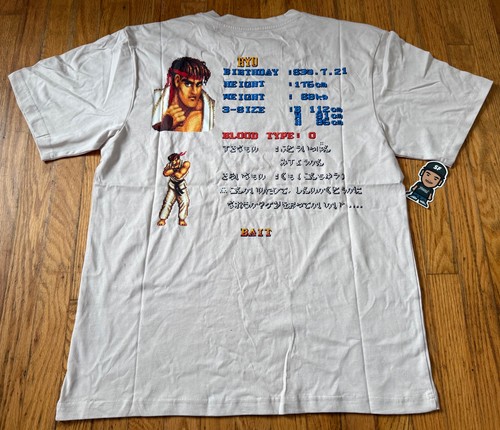 Vintage Bait Street Fighter Fighter Ryu White Shirt Tee Capcom Nintendo Rare Gr. M - Bild 6 von 7