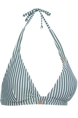 ONeill Damen Badetop Schwimmtop Bra Bikinitop MAARA, Khaki Grün/Weiß, 38C