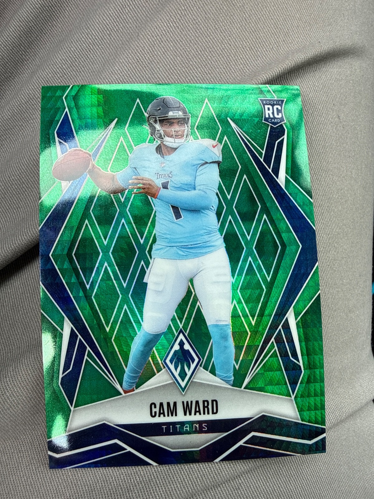 2025 Panini Phoenix Cam Ward Rookie #194 Green Winter #022/149 Tennessee Titans