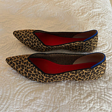 Rothy’s Women’s US 9.5 Leopard Knit Pointed Toe Slip-On Flats Brown/Black