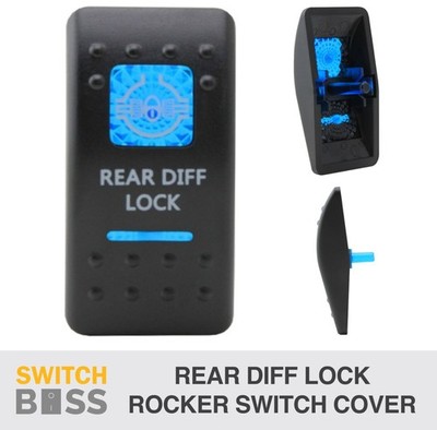 Rocker Switch Cover Only REAR DIFF LOCK - suit Blue LED Boat Caravan Marine