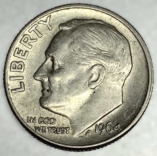 1964-D Roosevelt Dime - Circulated Condition - 90% Silver - US Coin - 3085
