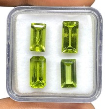 4 Pcs Natural Peridot 9-10mm Octagon Cut Green Loose Untreated Gemstones Lot