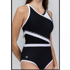 Sylvia P Black White Logo Practice Gymnastics Leopard Child Sz 12