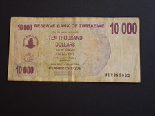 Zimbabwe Ten Thousand Dollar Bearer Cheque Issued 2006