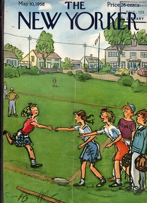 1958 New Yorker May 10 - Girls Baseball in White Plains - Barlow;
