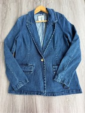 Bagatelle Collection Women's Sz Medium Denim Blazer Stretch Jean Jacket