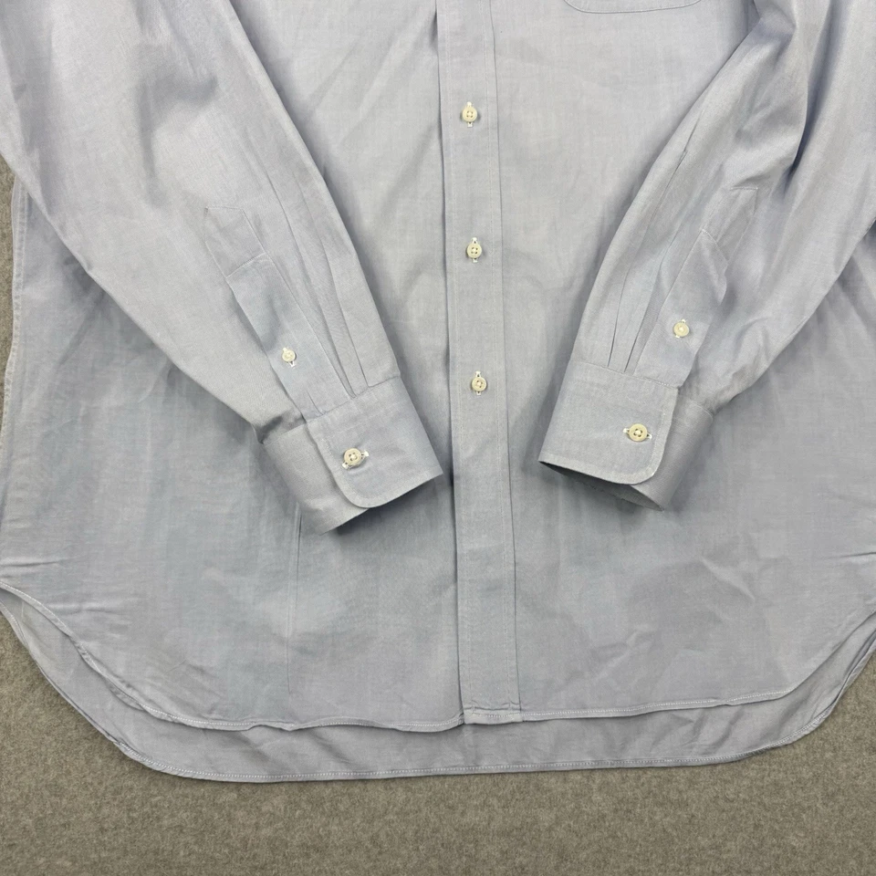 Vintage Paul Stuart Shirt Mens 16.5 35 Blue Button Down Long Sleeve Made In USA - Image 4 of 4