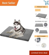Dog Bed Mat Reversible Waterproof Washable Large Support Crate Pad Grey