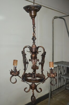 Medieval Gothic Wrought Iron Hanging Light Lamp Chandelier For Repair ''5''