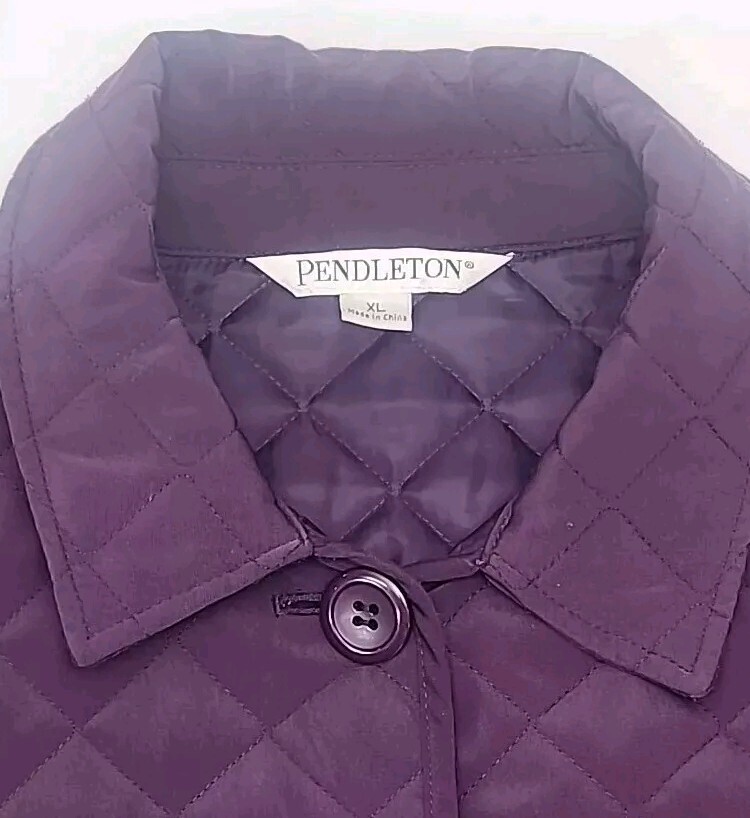 Pendleton Jacket Quilted Lined Button Purple Size… - image 3