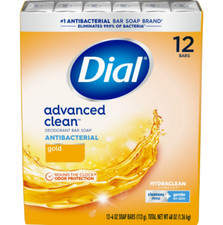 Dial Antibacterial Deodorant Bar Soap Advanced Clean Gold 4 oz 12 Bars free ship