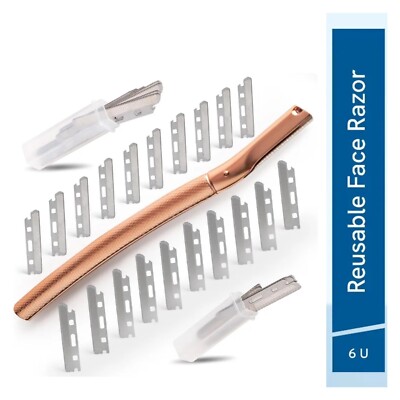 Dermaplaning Tool Face Razor for Women Eyebrow Razor Travel Shaver W 20 Blades