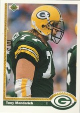FREE SHIPPING-MINT-1991 Upper Deck #232 Tony Mandarich Packers PLUS BONUS CARDS