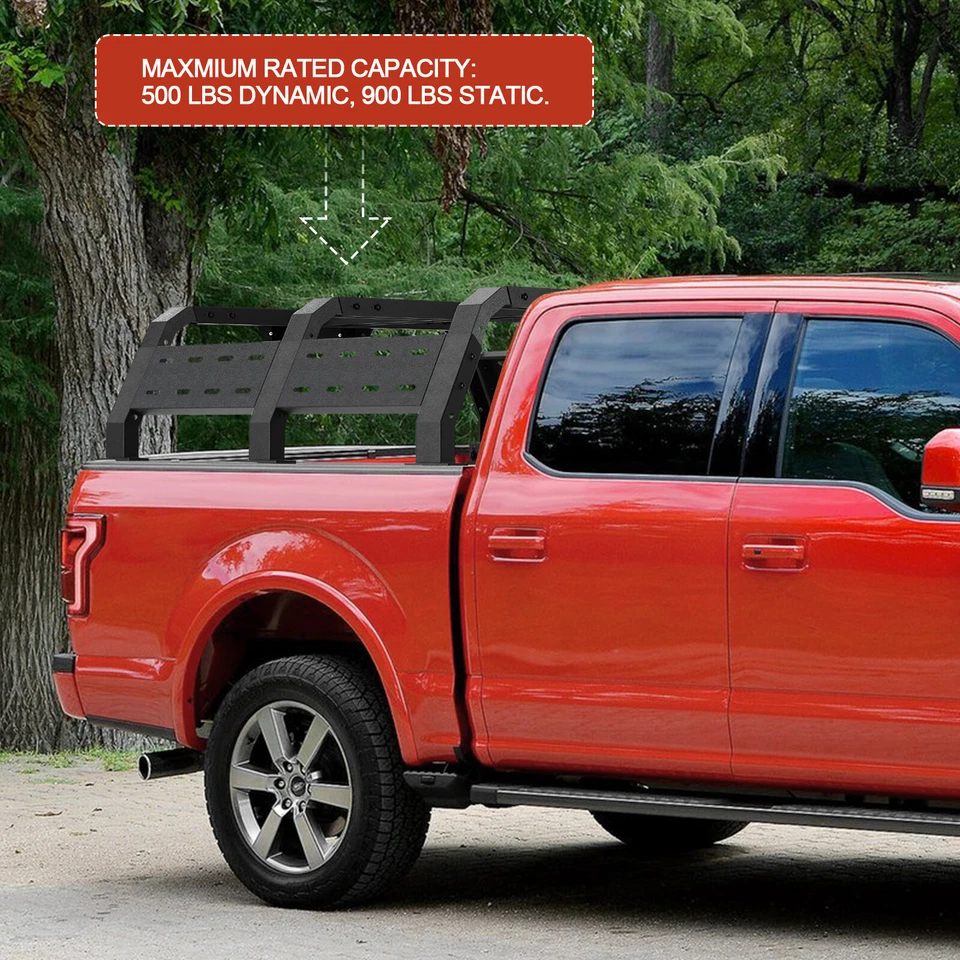 For F150 Ram 1500 2009-2023 Silverado Sierra 1500 2007-2018 Black Bed Rack Foto 3 de 4