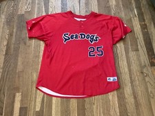 Mike Shawaryn Game Used Portland Sea Dogs Red BP Alternate Jersey Red Sox