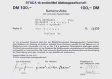 STADA Arzneimittel 1970 Essen Bad Vilbel 100 DM Dresden Tübingen Generika Pharma