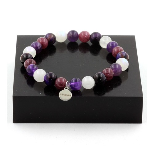 Bracelet Jonc équestre En Silicone Violet Scintillant, Perles Bling, Pour Cheval
