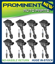 Set of 8 Ignition Coils & Denso Platinum Spark Plugs for 2002-2006 Infiniti Q45