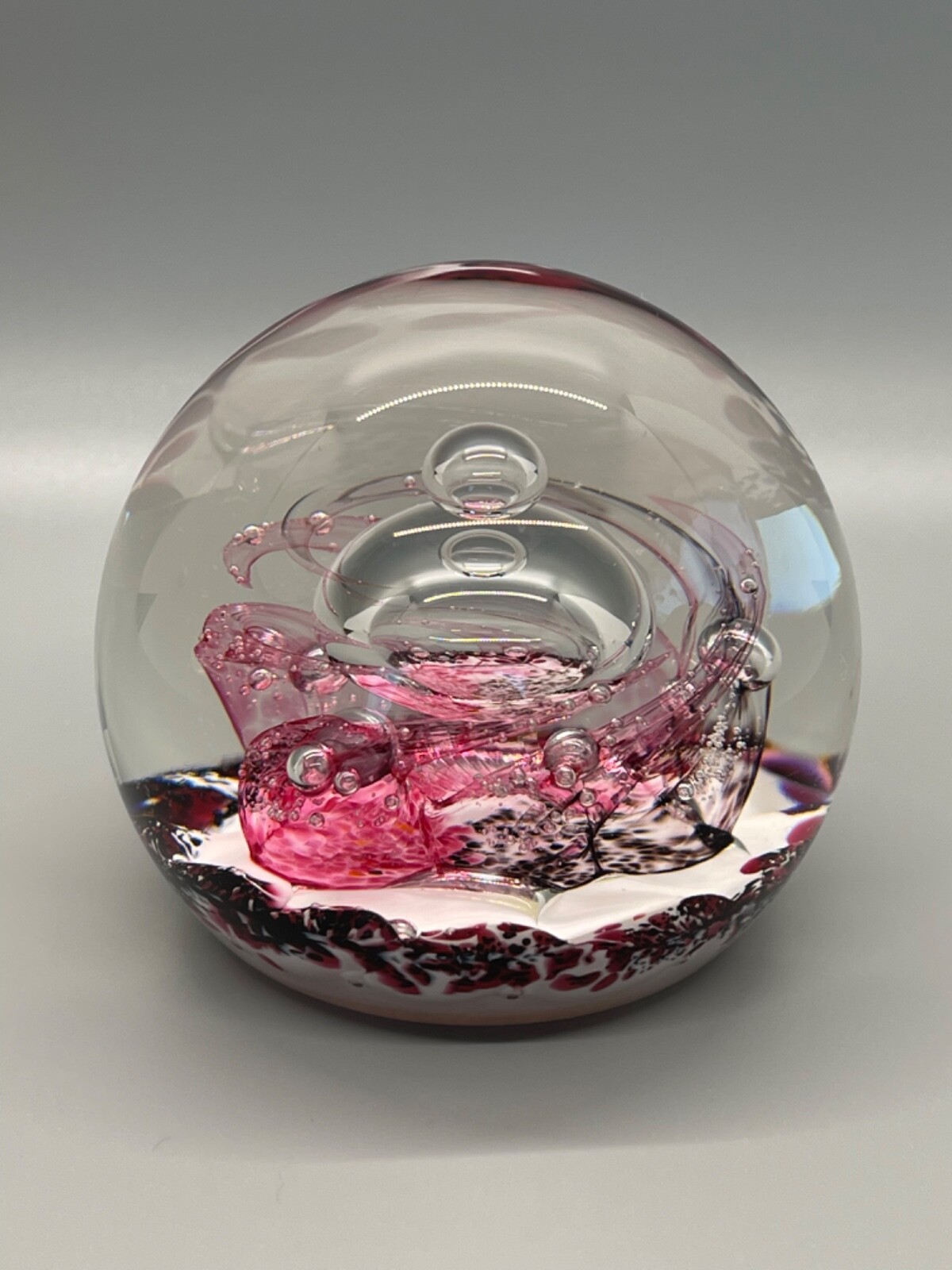 Vintage Paperweight Studio Art Selkirk Glass Paperweight Firedance 