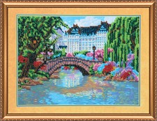 Bead Embroidery Kit "Park" size 11.8"x9.1" / 30.0x23.0 cm