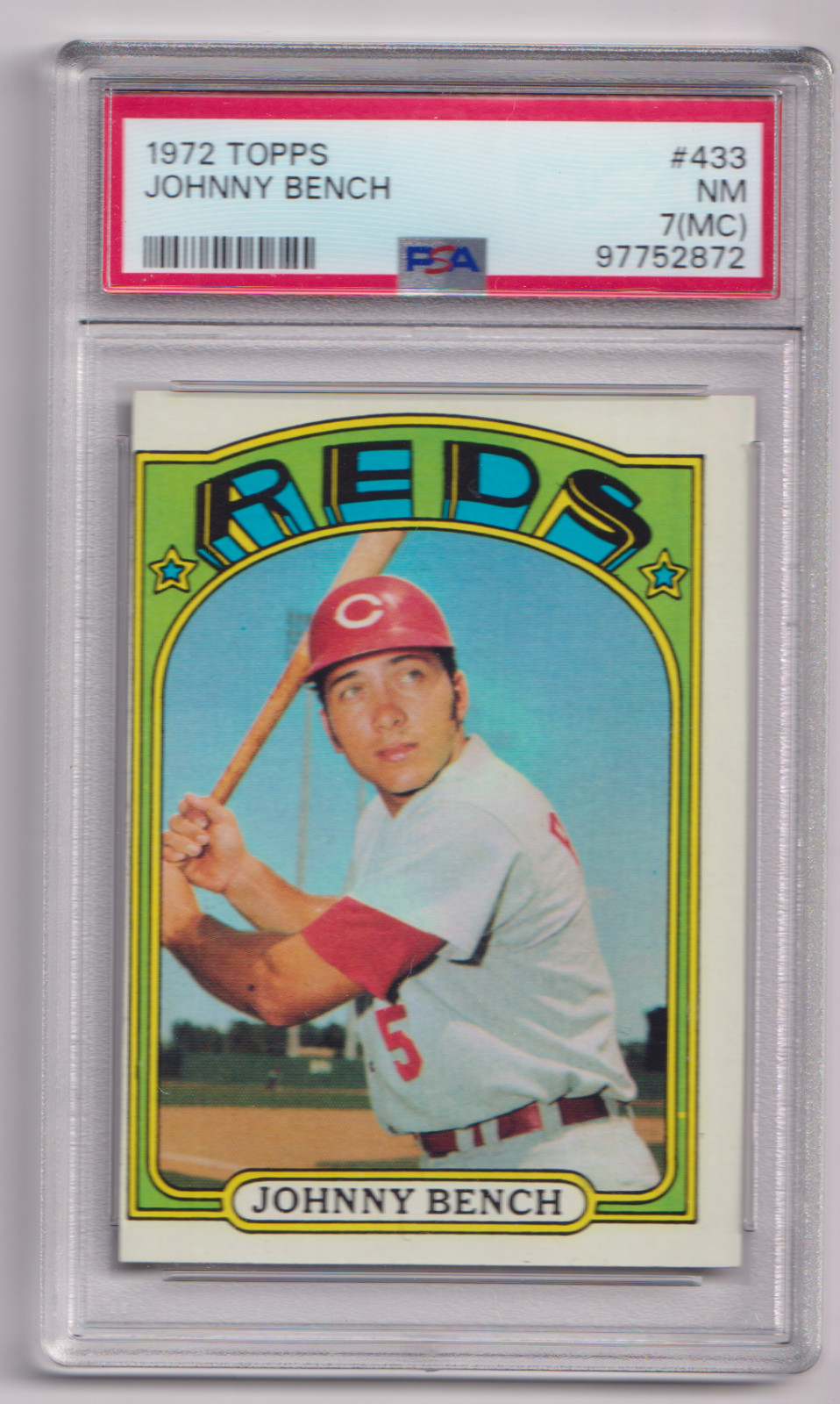 1972 Topps #433 Johnny Bench PSA 7 Cincinnati Reds HOF