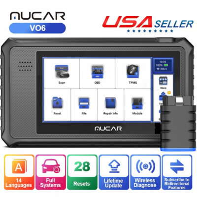 MUCAR VO6 All Systems Auto Diagnostic Scanner OBD2 Scanner E-CU Coding 28 Resets