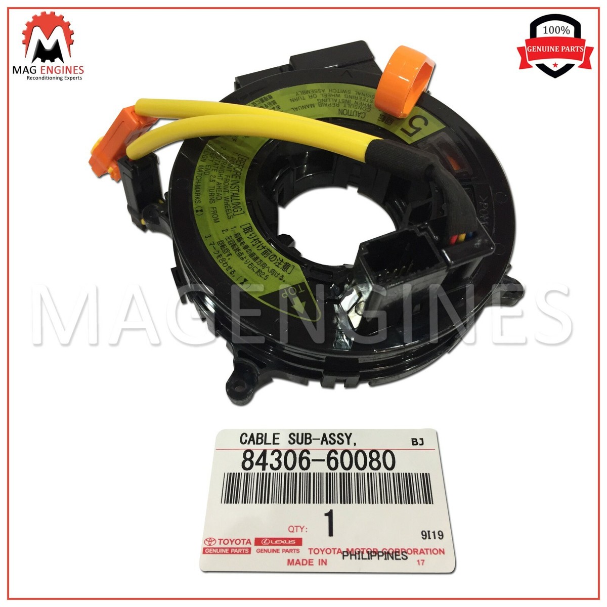 84306-60080 GENUINE OEM CABLE SUB-ASSY, SPIRAL FOR 4RUNNER