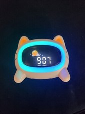 White Noise Alarm Clock Sleep Training White Kitty With Night Light
