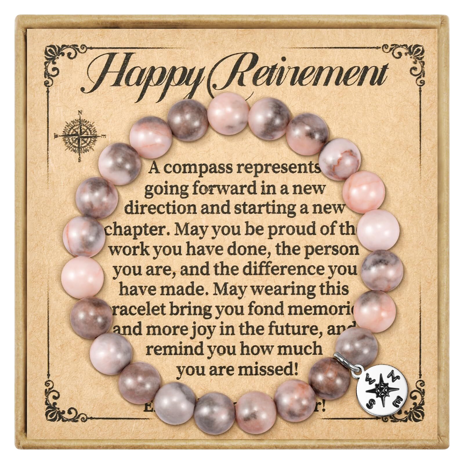 Retirement Gifts for Women, Compass Bracelet Retired Retirees Coworker Leaving F