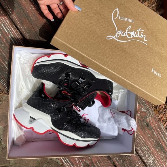 red runner donna glitter sneakers