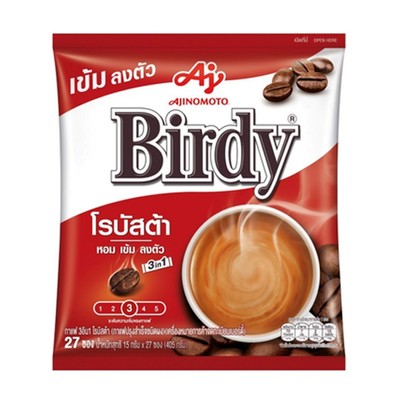 Birdy 3 in 1 Robusta Instant Aromatic Coffee Powder by Ajinomoto 15g. 27 Sachets
