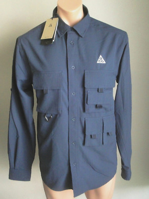 NWT Men's NIKE ACG Dri-Fit SHIRT Devastation Trail VENTED Hiking SMALL Button UV