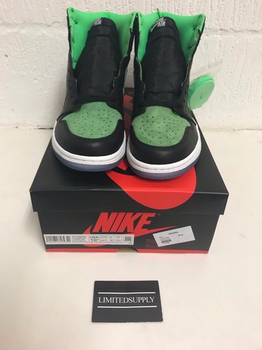 NIKE AIR JORDAN 1 RETRO HIGH OG GREEN ZOOM UK 9.5 US 10.5 nyc chi CK6637-002 - Picture 4 of 6