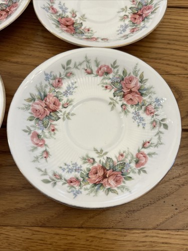 Royal Standard Bone China Rambling Rose Pattern Tea Saucers x 4 - Picture 12 of 19