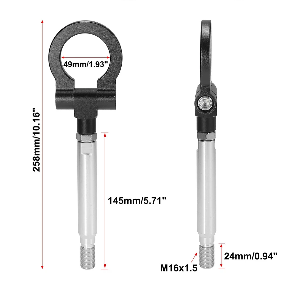 Remolque con gancho de remolque JDM negro para carreras de pista para Subaru WRX STI BRZ Impreza 2013-2022 Foto 2 de 4